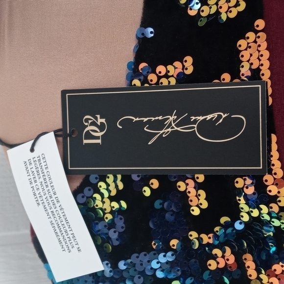 NWT DG2 Diane Gilman Large sequined blouse long sleeves - Picture 5 of 8